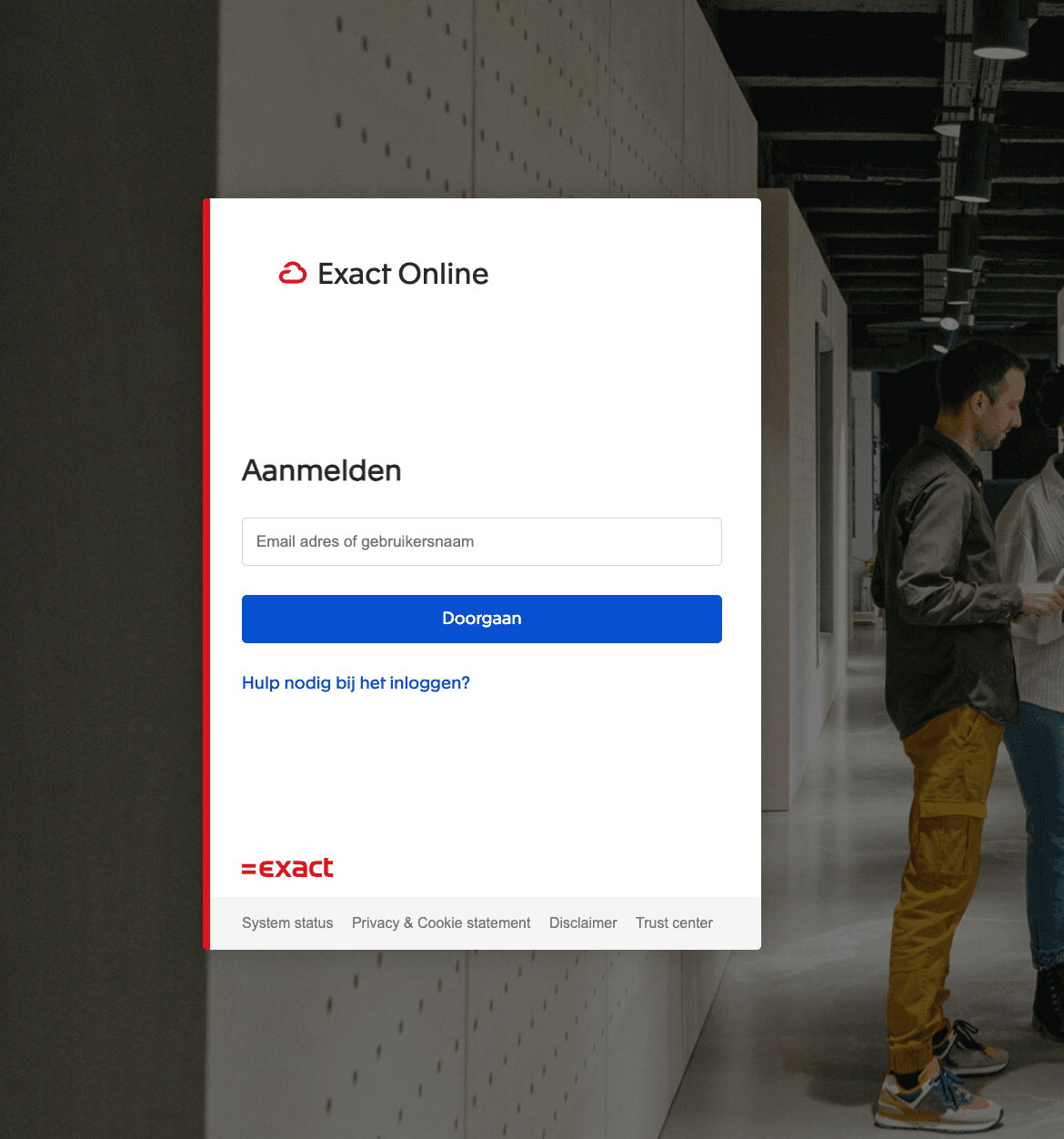 Inloggen bij Exact Online
