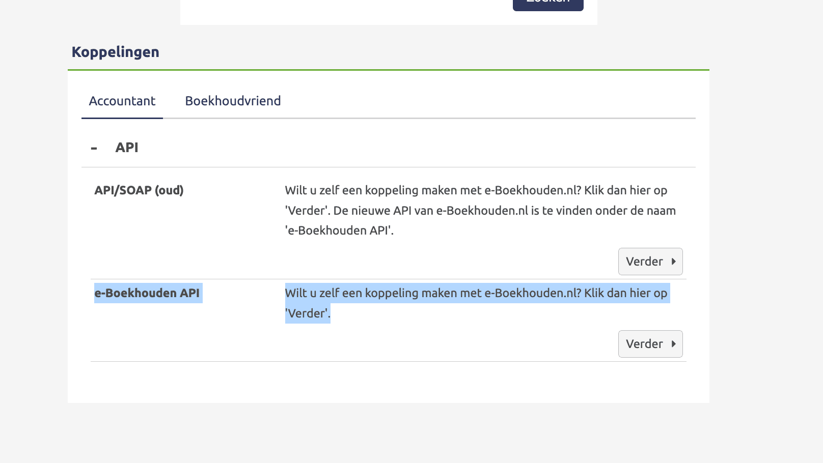 Koppelingen in E-Boekhouden