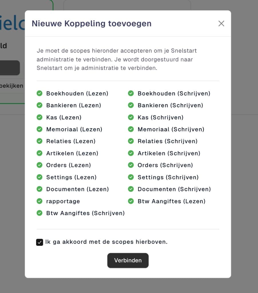 Stap 2 — Scopes accepteren